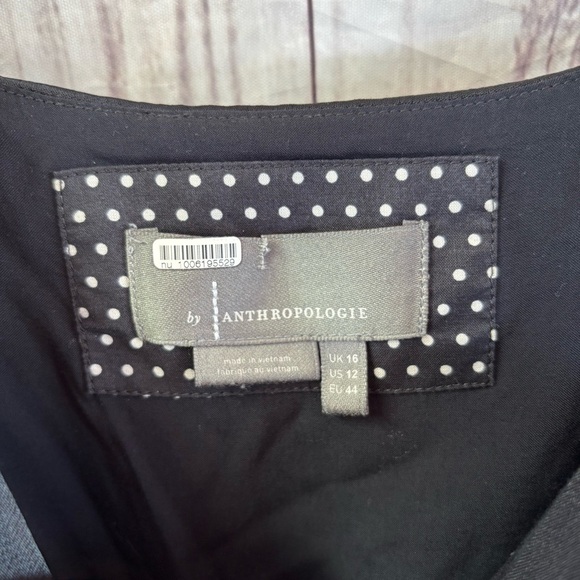 Anthropologie Giverny Midi Slip Satin Elegant Black Wrap Dress 12 - Picture 7 of 9